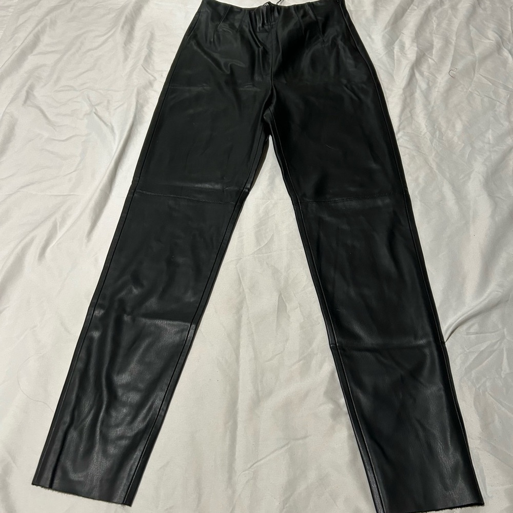 Zara Black Leather pants- Size small